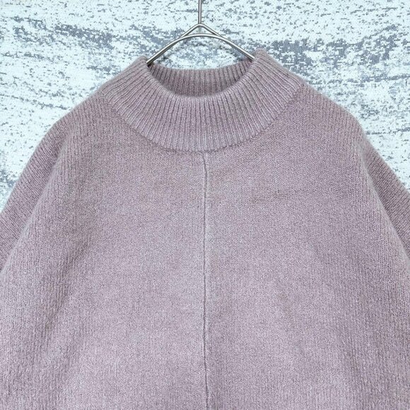 Beams Heart High Neck Knit Dusty Pink Drop Shoulder Fall/Winter - Picture 2 of 5